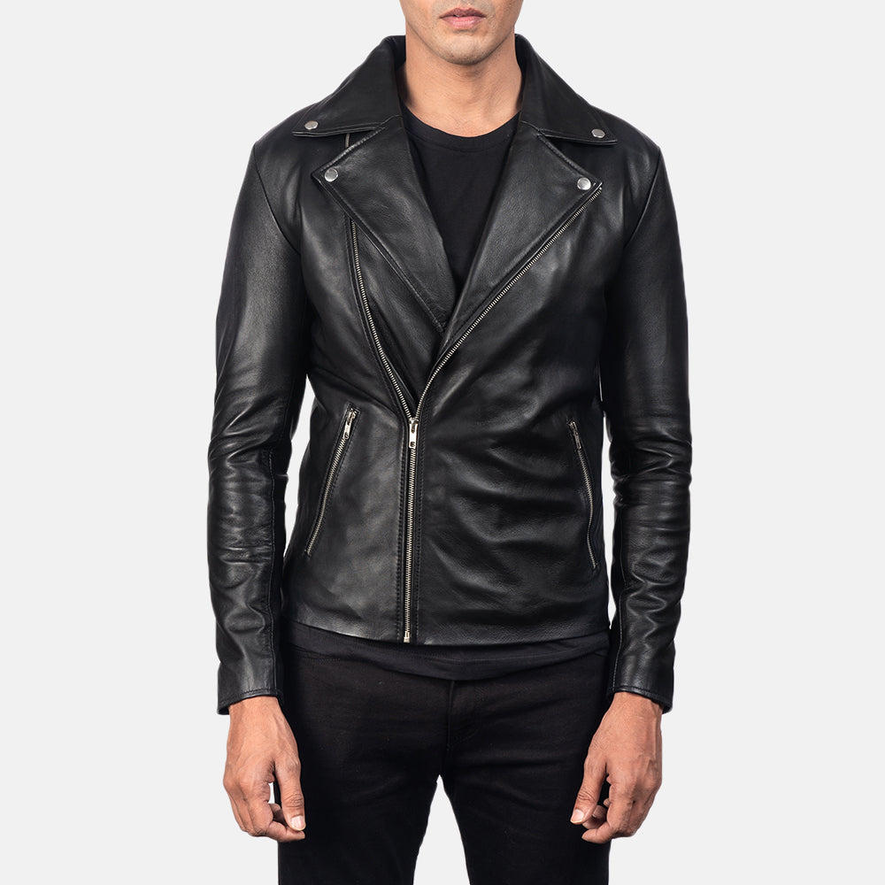Men's Noah Black Leather Biker Jacket – The Jacket Maker