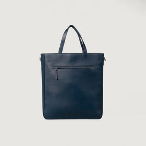The Poet Midnight Blue Leather Tote Bag